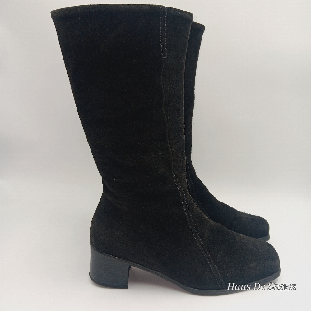 La Canadienne Boots Womens 9 Henley Tall Riding Black Suede  Zip Up - Picture 4 of 9